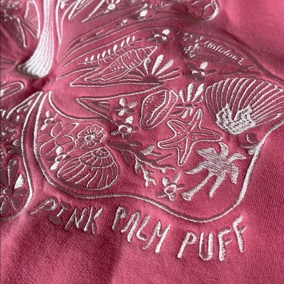 Pink Palm Puff Hoodie Sweatshirt Palm Tree Shell Logo hibiscus sonic Pink barbie - Picture 4 of 10